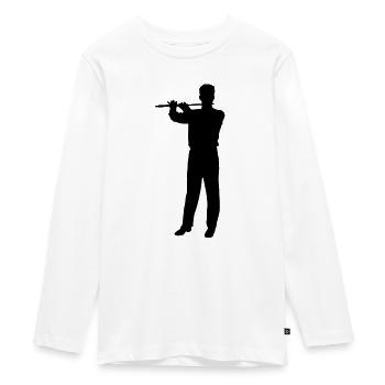 music people flute - T-shirt manches longues Premium Ado - blanc - Devant - AI Model Kid Female (0cm)