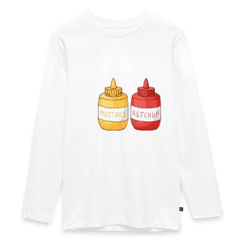 Ketchup à la moutarde - T-shirt manches longues Premium Ado - blanc - Devant - AI Model Kid Female (0cm)