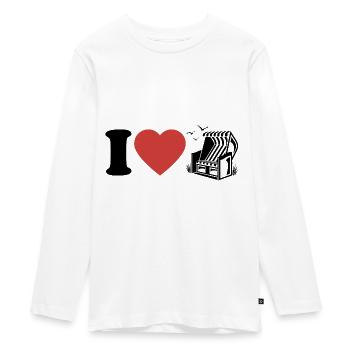 I Love Chaise de plage - Coeur - Hobby - T-shirt manches longues Premium Ado - blanc - Devant - AI Model Kid Female (0cm)
