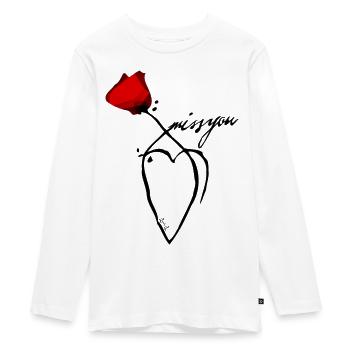 Miss you - Teenager Premium Organic Long Sleeve Shirt - white - Front - AI Model Kid Female (0cm)