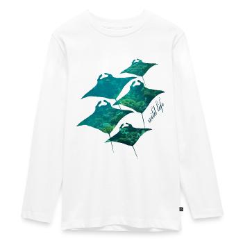 Ray Wildlife - Teenager Premium Organic Long Sleeve Shirt - white - Front - AI Model Kid Female (0cm)