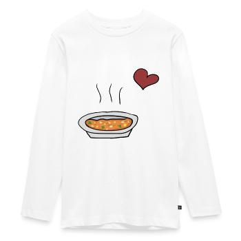 Food Soup - Teenager Premium Organic Long Sleeve Shirt - white - Front - AI Model Kid Female (0cm)