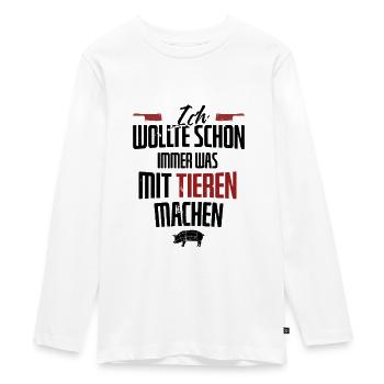 Metzger - Teenager Premium Bio Langarmshirt - Weiß - Vorne - AI Model Kid Female (0cm)