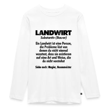 Landwirt Definition Bauer Traktor Fahrer Agrar Tre - Teenager Premium Bio Langarmshirt - Weiß - Vorne - AI Model Kid Female (0cm)
