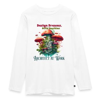 Architecte ingénieur au travail illustration amusante - T-shirt manches longues Premium Ado - blanc - Devant - AI Model Kid Female (0cm)