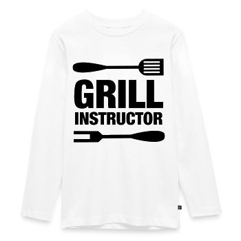 Grill Instructor Grill Barbecue Grill Master - Teenager Premium Organic Long Sleeve Shirt - white - Front - AI Model Kid Female (0cm)