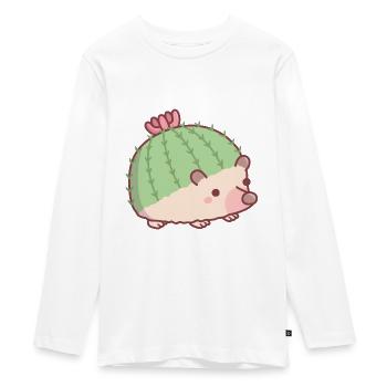 Mignon Cactus Hérisson Drôle - T-shirt manches longues Premium Ado - blanc - Devant - AI Model Kid Female (0cm)