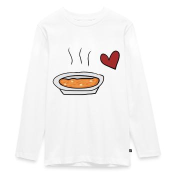 Soup red - Teenager Premium Organic Long Sleeve Shirt - white - Front - AI Model Kid Female (0cm)