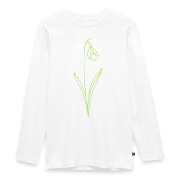 Graceful Bells - Lily of the Valley Lineart - Teenager Premium Organic Long Sleeve Shirt - white - Front - AI Model Kid Female (0cm)