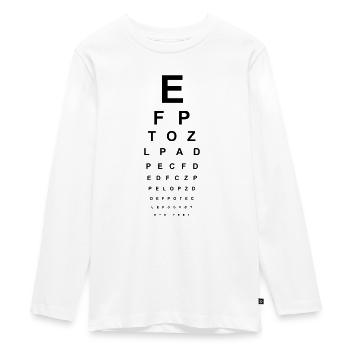 Eye Test Glasses Opticians Read Eyes Letters ABC - Teenager Premium Organic Long Sleeve Shirt - white - Front - AI Model Kid Female (0cm)