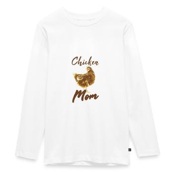 Chicken Mum - Teenager Premium Bio Langarmshirt - Weiß - Vorne - AI Model Kid Female (0cm)