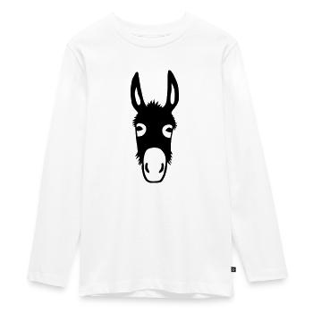 esel maultier donkey pferd - Teenager Premium Bio Langarmshirt - Weiß - Vorne - AI Model Kid Female (0cm)