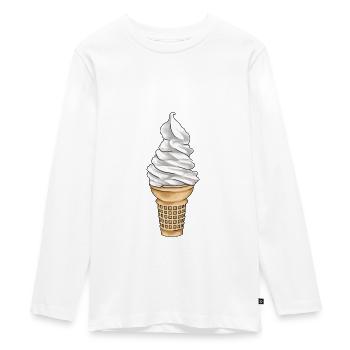 Salon de crème glacée molle - T-shirt manches longues Premium Ado - blanc - Devant - AI Model Kid Female (0cm)