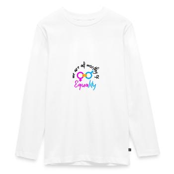 Equality - Teenager Premium Organic Long Sleeve Shirt - white - Front - AI Model Kid Female (0cm)