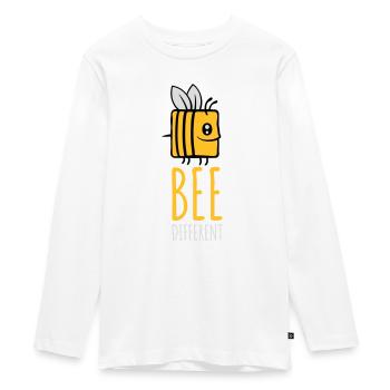 bee different Spruch Zitat - Teenager Premium Bio Langarmshirt - Weiß - Vorne - AI Model Kid Female (0cm)