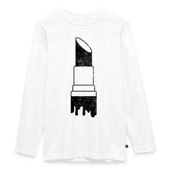 rouge à lèvres - T-shirt manches longues Premium Ado - blanc - Devant - AI Model Kid Female (0cm)