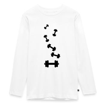 Hantel gewichte icon - Teenager Premium Bio Langarmshirt - Weiß - Vorne - AI Model Kid Female (0cm)