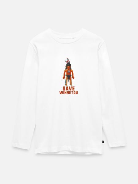 save winnetou,winnetou,indianer,comic - Teenager Premium Bio Langarmshirt - Weiß