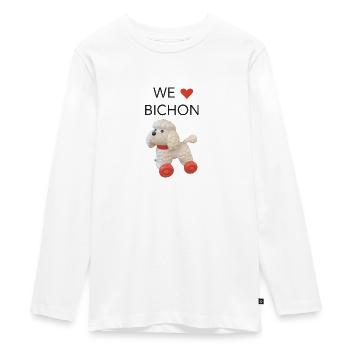 We love Bichon - Teenager Premium Organic Long Sleeve Shirt - white - Front - AI Model Kid Female (0cm)
