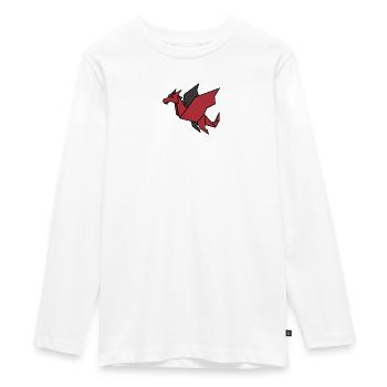 Origami Dragon Red Geometric - Teenager Premium Organic Long Sleeve Shirt - white - Front - AI Model Kid Female (0cm)