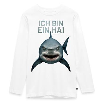 Haifisch Hai Kostüm Meerestier unter Wasser Haie - Teenager Premium Bio Langarmshirt - Weiß - Vorne - AI Model Kid Female (0cm)