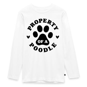 Eigentum eines Pudels - Teenager Premium Bio Langarmshirt - Weiß - Vorne - AI Model Kid Female (0cm)
