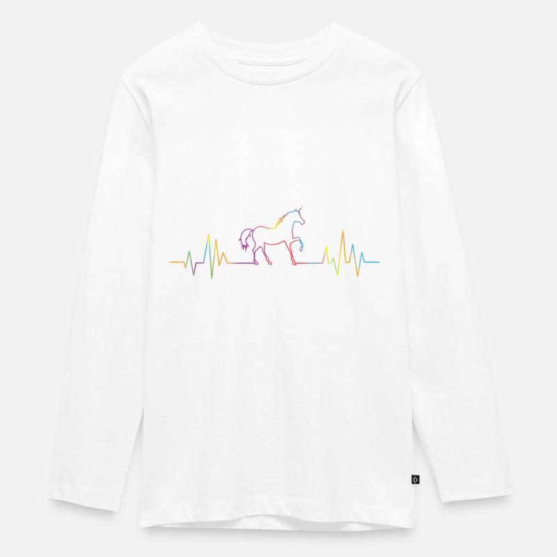 Palpitations de licorne - T-shirt manches longues Premium Ado - blanc
