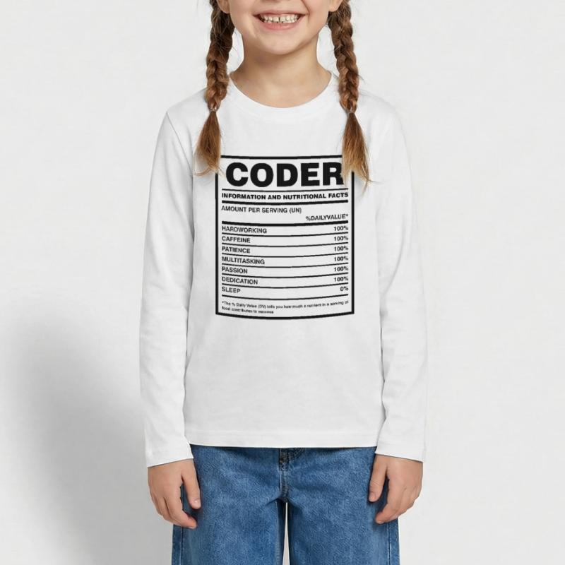 Coder Nutritional Facts Coder Programmer Computer Teenager Premium Bio Langarmshirt