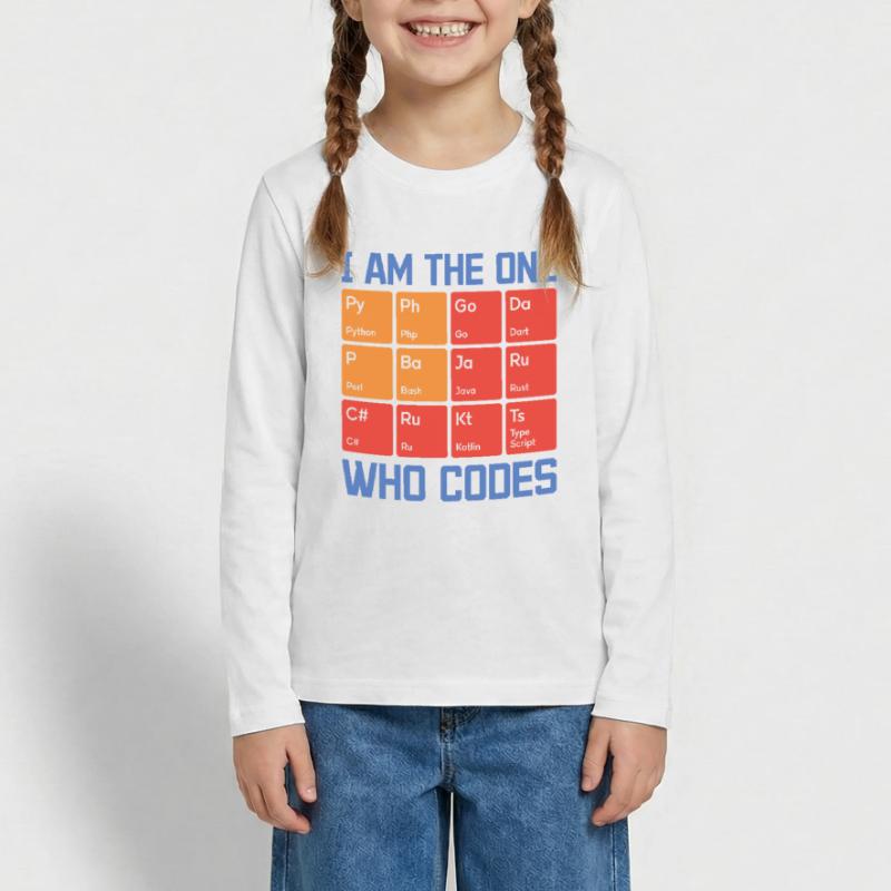 I Am The One Who Codes Programming Programmer Nerd Teenager Premium Bio Langarmshirt