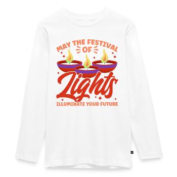 Diwali Hindus Sikh Festival of Lights Cadeau - T-shirt manches longues Premium Ado - blanc - Devant - AI Model Kid Female (0cm)