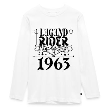 Legend rider Are born in 1963 - T-shirt manches longues Premium Ado - blanc - Devant - AI Model Kid Female (0cm)