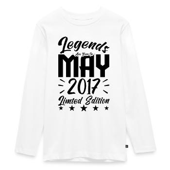 Geboren Mai 2017 Geburtstagsgeschenk 2017. - Teenager Premium Bio Langarmshirt - Weiß - Vorne - AI Model Kid Female (0cm)
