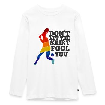 Tennisplatz Spruch Für Tennis - Teenager Premium Bio Langarmshirt - Weiß - Vorne - AI Model Kid Female (0cm)