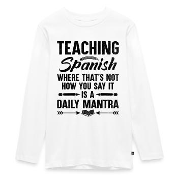 Professeur de langues étrangères École Professeurs de langues - T-shirt manches longues Premium Ado - blanc - Devant - AI Model Kid Female (0cm)