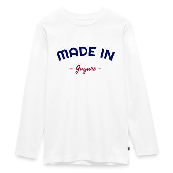 Made In Guyana - Teenager Premium Bio Langarmshirt - Weiß - Vorne - AI Model Kid Female (0cm)