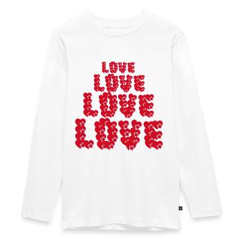 Love - T-shirt manches longues Premium Ado - blanc - Devant - AI Model Kid Female (0cm)