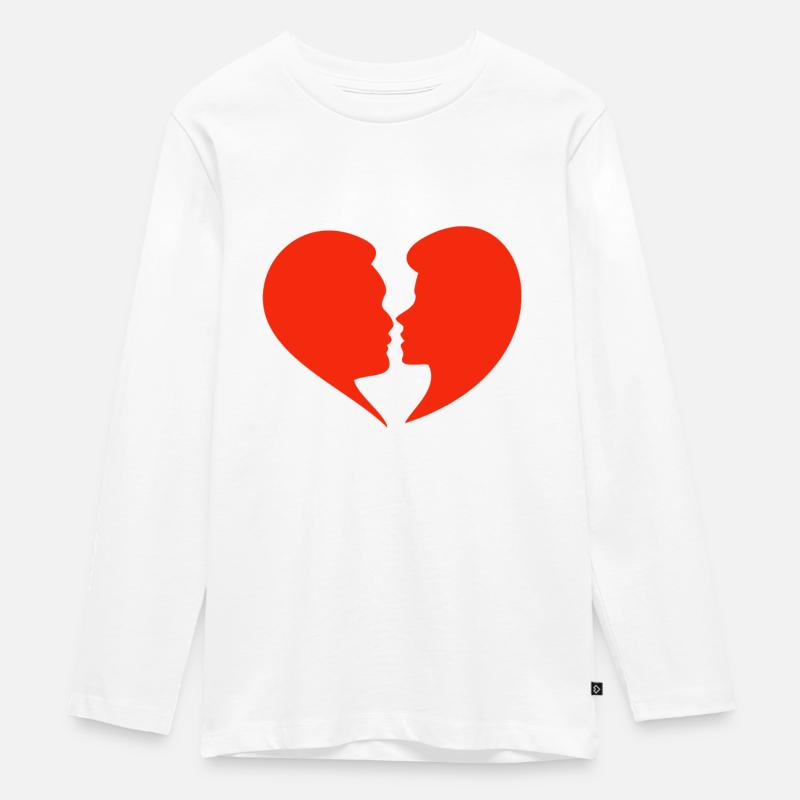 Saint-Valentin, Saint-Valentin, Saint-Valentin - T-shirt manches longues Premium Ado - blanc