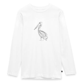 Pelikan - one line drawing - Teenager Premium Bio Langarmshirt - Weiß - Vorne - AI Model Kid Female (0cm)
