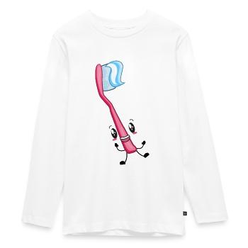 Brosse à dents Dentiste - T-shirt manches longues Premium Ado - blanc - Devant - AI Model Kid Female (0cm)