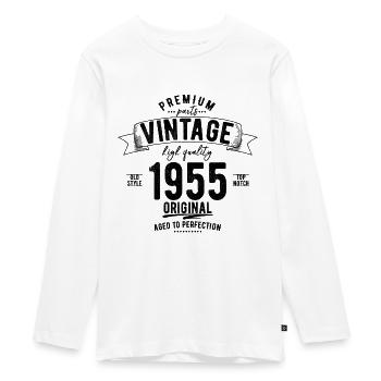 1955 Vintage Geburtstag Geschenk - T-shirt manches longues Premium Ado - blanc - Devant - AI Model Kid Female (0cm)