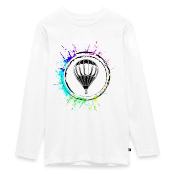 Heißluftballon icon - Teenager Premium Bio Langarmshirt - Weiß - Vorne - AI Model Kid Female (0cm)