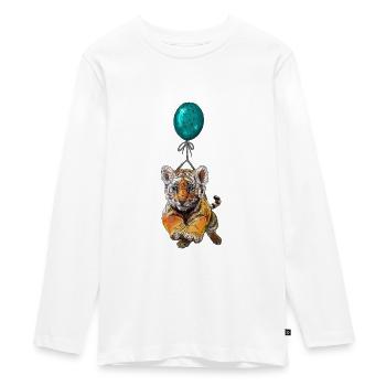 Tiger baby balloon - Teenager Premium Organic Long Sleeve Shirt - white - Front - AI Model Kid Female (0cm)