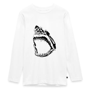 Grand requin blanc - T-shirt manches longues Premium Ado - blanc - Devant - AI Model Kid Female (0cm)