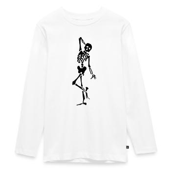 The model - Teenager Premium Organic Long Sleeve Shirt - white - Front - AI Model Kid Female (0cm)