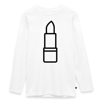rouge à lèvres - T-shirt manches longues Premium Ado - blanc - Devant - AI Model Kid Female (0cm)