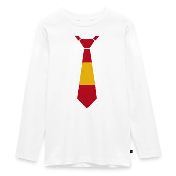 German Flag Tie Design - Teenager Premium Organic Long Sleeve Shirt - white - Front - AI Model Kid Female (0cm)