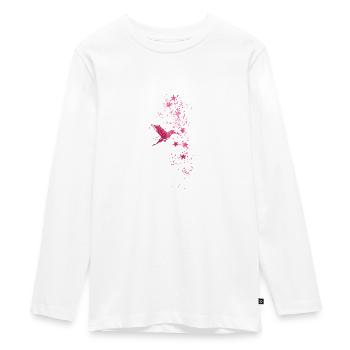 étoiles, blanc, illustration, étoile, colibri, oiseau - T-shirt manches longues Premium Ado - blanc - Devant - AI Model Kid Female (0cm)
