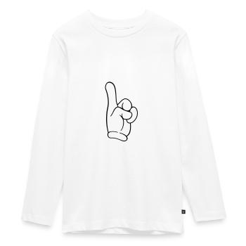 dedos extendidos - Camiseta ecológica prémium de manga larga para adolescentes - blanco - delante - AI Model Kid Female (0cm)