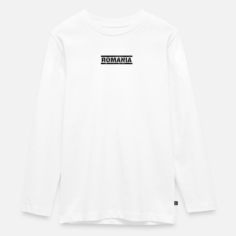 Roumanie - T-shirt manches longues Premium Ado - blanc