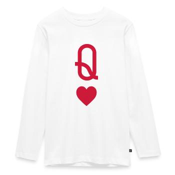 Lady heart - Teenager Premium Organic Long Sleeve Shirt - white - Front - AI Model Kid Female (0cm)